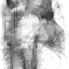 Petros Karystinos: 'pause', 2009 Charcoal Drawing, Figurative. 