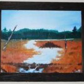James Emerson: 'Beaver Flow', 2010 Oil Painting, Landscape. Artist Description:   Far away beaver dam creating an ideal brook trout local, perfect for the cast fly.      ...