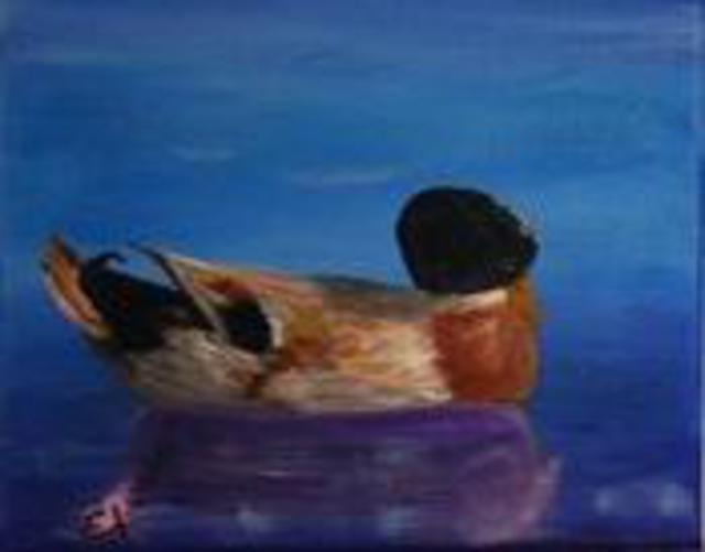 Artist James Emerson. 'Duck At Rest' Artwork Image, Created in 2012, Original Painting Oil. #art #artist