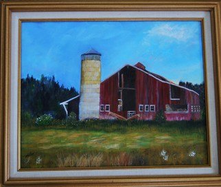 James Emerson: 'Old Farm with Red Barn', 2009 Oil Painting, Americana.  American farm, dilapidated with silo and red barn        ...