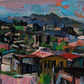 Philip Hale: 'Copey with Mountain 12', 2012 Oil Painting, Landscape. Artist Description:                     contemporary painting/ post- abstract figuration/ representational/ art / landscape                   ...
