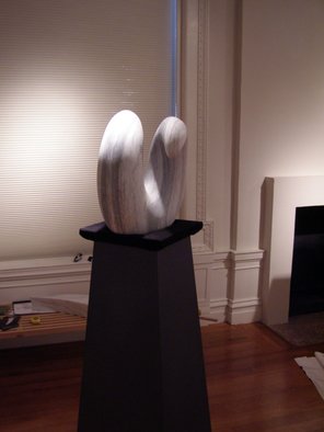 Artist: Phil Parkes - Title: When Two Worlds Collide  White and green Marble - Medium: Stone Sculpture - Year: 2007