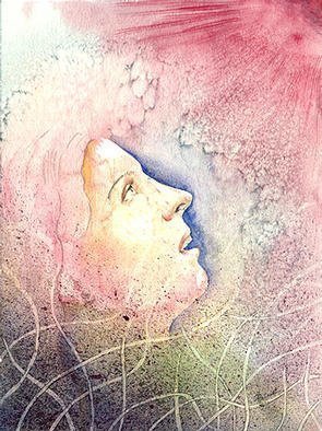 Philip Hallawell: 'Ecstasy XV', 2002 Watercolor, Visionary. Artist Description: This painting was done on Schoeller' s paper, especially for a forthcoming book of mine on visagism. The subject matter refers to the ecstasy of discovery. ...