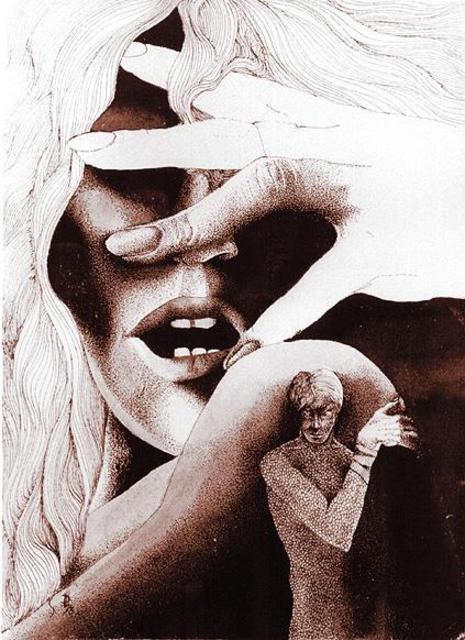 Artist Philip Hallawell. 'Encounter I' Artwork Image, Created in 1971, Original Illustration. #art #artist