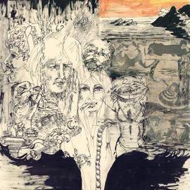 Philip Hallawell: 'Revolution 69', 1969 Pen Drawing, Political. Artist Description: Based on the Beatles song Revolution 69 this drawing was done while I was still a student, using pen and ink, collage and indian ink. ...