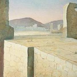 Philip Hallawell: 'The Ruins of Troy', 1987 Oil Painting, War. Artist Description: A painting done in oils on canvas on wood, which depicts another negative aspect of war: the destruction of cities and civilizations. From the Iliad series, it is part of the Elias and Pinah Ayoub collection. ...