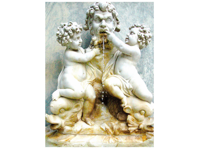 Artist Marilyn Nosewicz. 'Cherubs Statue Fish Fountain Color Photograph' Artwork Image, Created in 2010, Original Printmaking Giclee - Open Edition. #art #artist