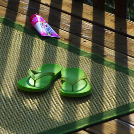 C. A. Hoffman: 'Green FlipFlops On the Waterfront', 2009 Color Photograph, Abstract Landscape. Artist Description:  All photos are available in sizes up to 16x20 inches. ...