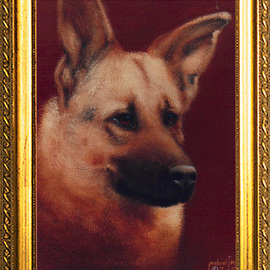 Michael Pickett: 'Brown Dog', 1991 Acrylic Painting, Animals. 