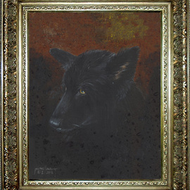 Michael Pickett: 'Coal', 2012 Acrylic Painting, Animals. Artist Description:   In Memory of Coal, the ashes were mixed into the paint to create a Memorial Portrait. Born December 2003 and Passed away November 12, at 3: 00pm, 2012.  ...