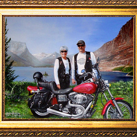 Michael Pickett: 'Harley Davidson ', 2006 Acrylic Painting, People. Artist Description:   Commissioned  ...