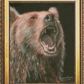 Michael Pickett: 'brown bear', 2017 Acrylic Painting, Animals. Artist Description: You can learn how to paint a painting of the Brown Bear. . . Get the reference photo and art lesson at pickettonline. com ...