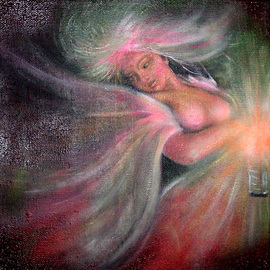Michael Pickett: 'psychopomp angel', 2006 Acrylic Painting, History. Artist Description: She travels through time to guide souls of the dead to a new life.  Psychopompsfrom the Greek word I^II++I? IEURI? I1/4IEURIOEI,, psychopompA3s, literally meaning theguide of soulsare creatures, spirits, angels, or deities in many religions whose responsibility is to escort newly deceased souls from Earth to the afterlife.  Their role ...