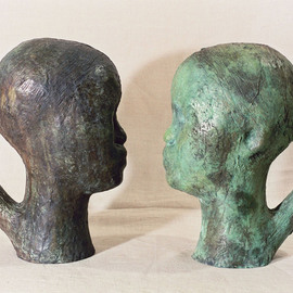 Penko Platikanov: 'Portrait of Krisi', 1999 Bronze Sculpture, Portrait. 