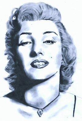 Paul Jones: 'Marilyn Monroe', 2014 Pencil Drawing, undecided. 