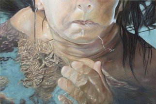 Paul Kenens: 'splash nr7', 2019 Oil Painting, Children. Children into the water...