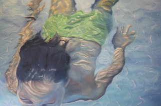 Paul Kenens: 'splash nr 7', 2019 Oil Painting, Children. Children into the water...