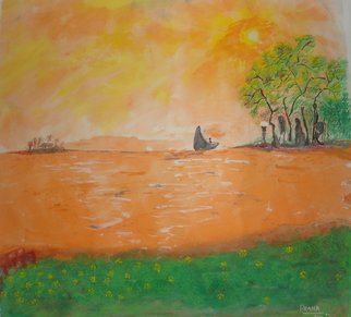 Pranita Joshi: 'island beauty ', 2012 Watercolor, Beauty.  A life of peace and contentment on a beautiful island. . .  pleasing beauty ...