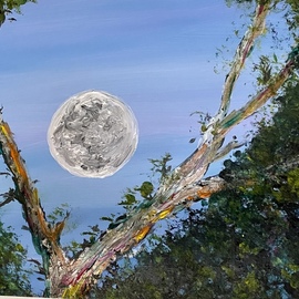Mary Schwartz: 'daymoon', 2021 Acrylic Painting, Nature. Artist Description: The day moon is mystical, mysterious, and healing. ...