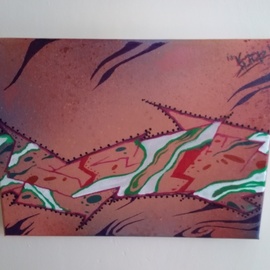 Karim Hetherington: 'zig zag red', 2019 Other Painting, Graffiti. Artist Description: Abstract Graffiti outline painting Brand New workmarkers acrylics and spray- paintOriginal unframed one off hand signed tagged on reverse see pics  Size - 23 x 25 cm - 9 x 12 inchesLooks fabulous on any wall or room space...