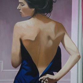 Peter Seminck: 'Boudoir Scene', 2014 Oil Painting, People. Artist Description:  WomanBoudoirDressingpeoplerealism ...