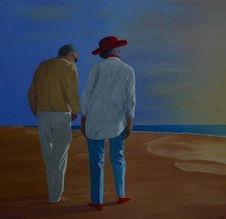 Artist: Peter Seminck - Title: late afternoon on the beach - Medium: Oil Painting - Year: 2020