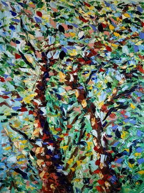 Antonino Puliafico: 'alberi e luce', 2021 Oil Painting, Trees. My painting is quick, to be consumed quickly, but of prolonged visual aftertastes that blend and change each time you observe the work, The purity of the pigments applied invites the viewer to stare at the work to begin to see the colors dance and convey emotion.Mixing Technique I ...