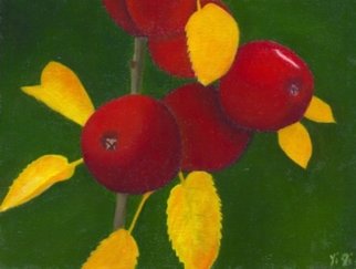 Yiqi Li: 'Apples', 2008 Oil Painting, Botanical.  The painting is in realism style and it is original oil on canvas. It is signed by artist. ...