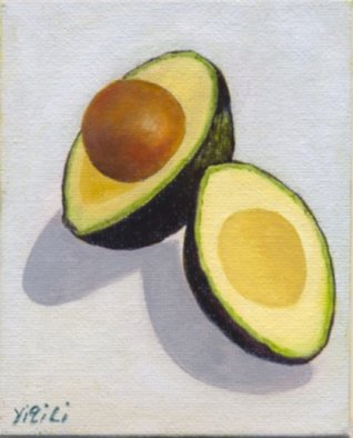 Yiqi Li: 'Avocado', 2008 Oil Painting, Botanical.  The painting is in realism style and it is original oil on canvas. It is signed by artist. ...