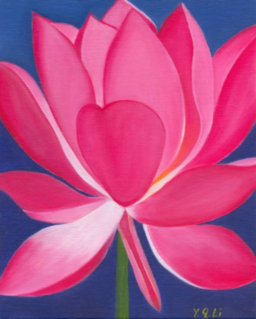 Artist Yiqi Li. 'Lotus 3' Artwork Image, Created in 2008, Original Painting Oil. #art #artist
