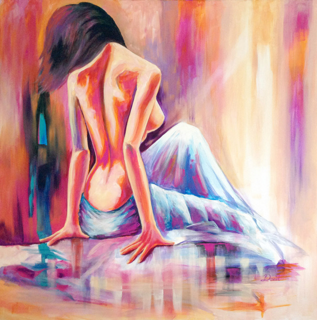 Artist David Smith. 'Soft Nude Woman' Artwork Image, Created in 2013, Original Painting Acrylic. #art #artist