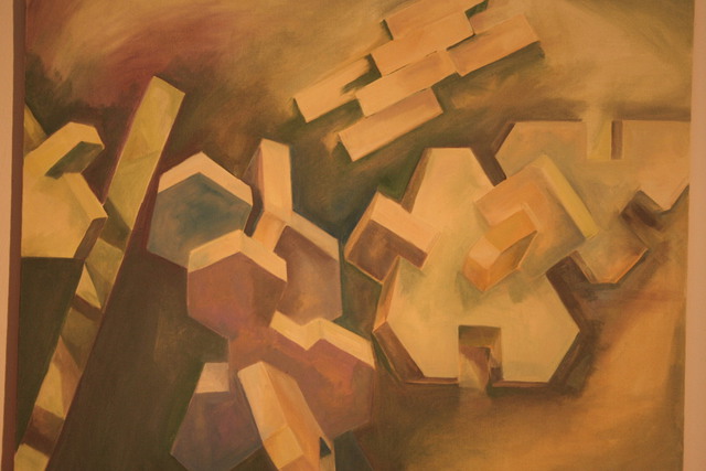 Artist Racheal Yang. 'Flying Bricks' Artwork Image, Created in 2008, Original Painting Oil. #art #artist