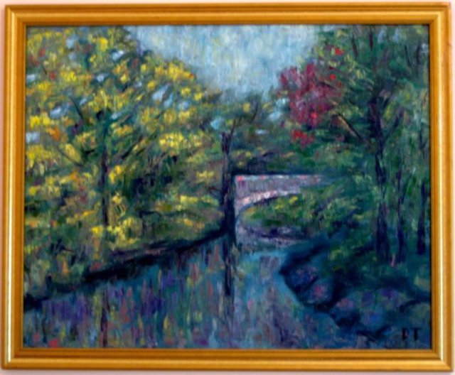 Dmitry Turovsky  'Bridge Across Bronx River', created in 2014, Original Painting Oil.