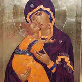 Radoslav Hristov: 'Holly Mary from Vladimir', 2006 Tempera Painting, Christian. 
