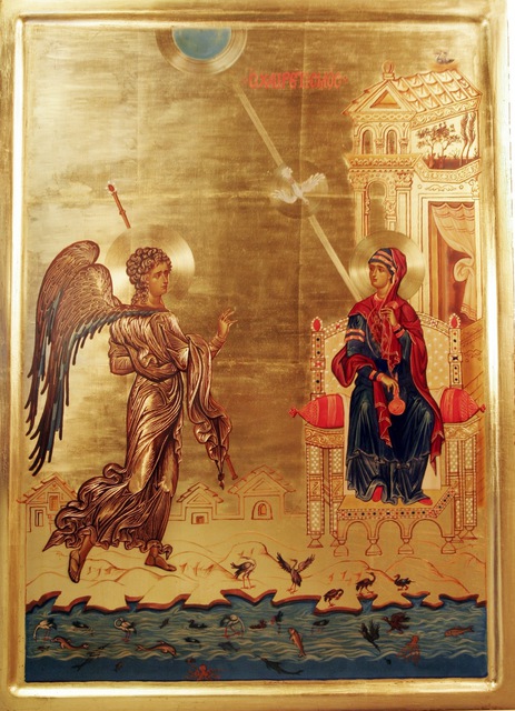 Radoslav Hristov  'Anunciation', created in 2009, Original Painting Tempera.