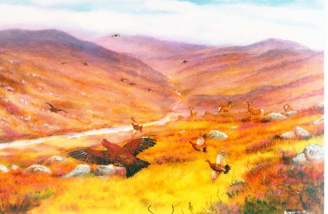 Roger Farr  'Highland Wildlife', created in 2002, Original Painting Acrylic.