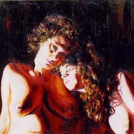 Raphael Perez: 'Two women', 1998 Oil Painting, Love. Artist Description: relationship...