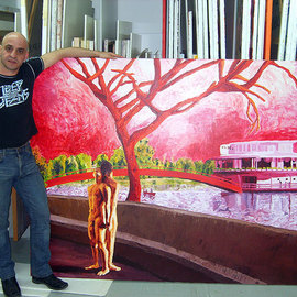 Raphael Perez: 'homosexual art gay couple on the park queer artist', 2010 Acrylic Painting, Figurative. Artist Description: Article about Raphael Perez homosexual gay art paintingsPride and Prejudice on Raphael Perezs ArtworkRaphael Perez, born in 1965, studied art at the College of Visual Arts in Beer Sheva, and from 1995 has been living and working in his studio in Tel Aviv.  Today Perez plays ...