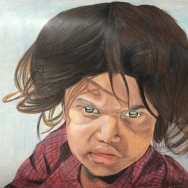 Rajinder Singh: 'my rights', 2018 Pencil Drawing, Children. Artist Description: Poverty leads to anger and ask questions to society, God didn t made rich and poor than who does ...