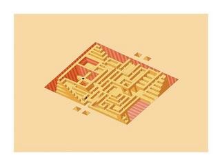Dmitry Rakov: 'LABYRINTH', 2003 Other Printmaking, Architecture. LABYRINTH ( Plan of a Pyramid)The style IMP ART ( Impossible ART)The first in the world - The most simple reversible figure ( bistable figure) - - > 