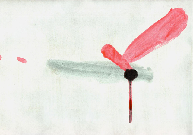 Artist Raluca Spataru. 'Pink Muskito' Artwork Image, Created in 2006, Original Watercolor. #art #artist