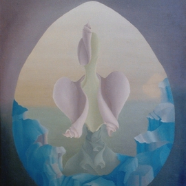 Raquel Davidovici: 'On the  begining', 1978 Oil Painting, Surrealism. 