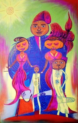 Rasheed Amodu: 'family treasure', 2020 Acrylic Painting, Family. Family Treasure is an Onaism styled acrylic on canvas painting that dwells on the importance of family standard and values. Family Treasure was inspired by the love and bond that exist in a good family and home. The painting captures the essence of joy, peace and harmony in the household ...