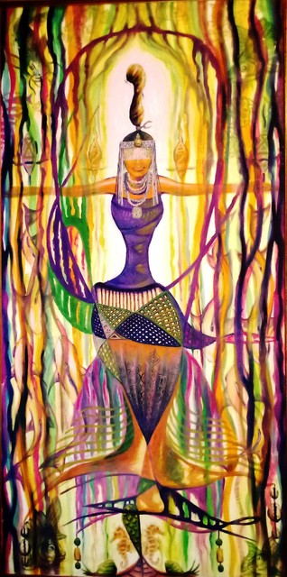 Rasheed Amodu  'Yemoja The Mermaid Supreme', created in 1998, Original Pastel Oil.