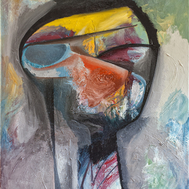 Raul Canestro Caballero: 'Head of a Man ', 2015 Oil Painting, Abstract Figurative. Artist Description:     Head of a Man5- 5- 2015 Oil on Linen                                                                                   ...