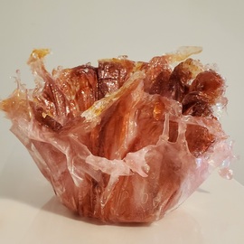 Rayana Dissel: 'layers of rose gold', 2021 Other, Other. Artist Description: This Beautiful layered  Resin Bowl is done in Rose Gold and pink with Amber Accents, and glass beading. This is  One of a Kind  done in a free form style of Resin sculpting. ...