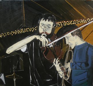 Artist: Dana Smith - Title: Rats and People at Off Broadway - Medium: Acrylic Painting - Year: 2007