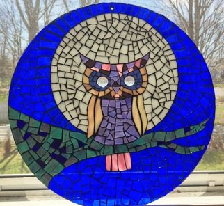 Alicia Tranquilli: 'owl mosaic', 2017 Other, Animals. Handmade Owl Mosaic with glass...