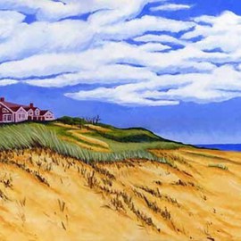 Renee Rutana: 'A Little Bit of Paradise', 2006 Acrylic Painting, Seascape. Artist Description:  This is a painting of a house atop a hill in Wellfleet at the Cape ( Cod) . Gallery wrapped canvas with painting extending to the sides. ...