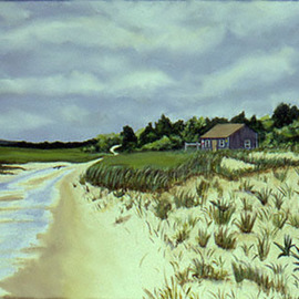 Renee Rutana: 'Abandon', 2002 Acrylic Painting, Seascape. Artist Description: This was an old shack that I discovered walking 2 miles down Sandy Neck in Cape Cod, Massachusetts. * Canvas has stapled sides....